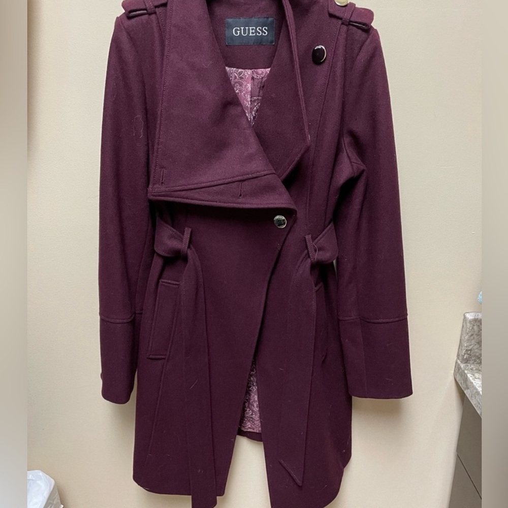 GUESS Women's Burgundy Coat